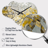 Yellow And Cream Bohemian Medley I - Asymmetric Metal Wall Clock