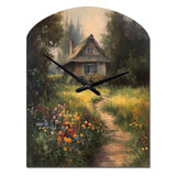 Quaint Cottage And Garden Oasis I - Asymmetric Metal Wall Clock