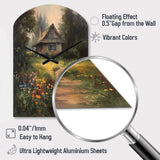 Quaint Cottage And Garden Oasis I - Asymmetric Metal Wall Clock