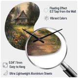 Quaint Cottage And Garden Oasis I - Asymmetric Metal Wall Clock