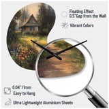 Quaint Cottage And Garden Oasis I - Asymmetric Metal Wall Clock