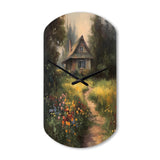 Quaint Cottage And Garden Oasis I - Asymmetric Metal Wall Clock