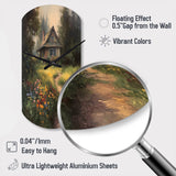 Quaint Cottage And Garden Oasis I - Asymmetric Metal Wall Clock