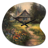 Quaint Cottage And Garden Oasis I - Asymmetric Metal Wall Clock