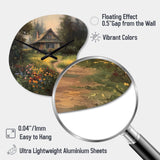 Quaint Cottage And Garden Oasis I - Asymmetric Metal Wall Clock