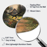 Quaint Cottage And Garden Oasis I - Asymmetric Metal Wall Clock