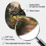 Quaint Cottage And Garden Oasis I - Asymmetric Metal Wall Clock