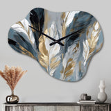 Gold And Grey Impressions Of Bohemian Energy I - Asymmetric Metal Wall Clock