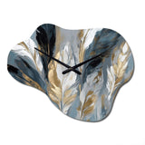 Gold And Grey Impressions Of Bohemian Energy I - Asymmetric Metal Wall Clock