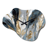 Gold And Grey Impressions Of Bohemian Energy I - Asymmetric Metal Wall Clock