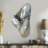 Gold And Grey Impressions Of Bohemian Energy II - Asymmetric Metal Wall Clock