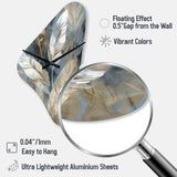 Gold And Grey Impressions Of Bohemian Energy II - Asymmetric Metal Wall Clock