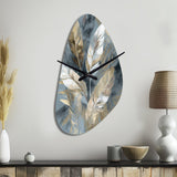 Gold And Grey Impressions Of Bohemian Energy II - Asymmetric Metal Wall Clock