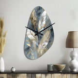 Gold And Grey Impressions Of Bohemian Energy II - Asymmetric Metal Wall Clock