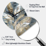 Gold And Grey Impressions Of Bohemian Energy II - Asymmetric Metal Wall Clock