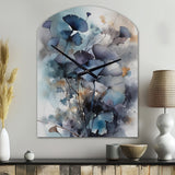 Blue And Flowers Bouquet Interpretation - Asymmetric Metal Wall Clock