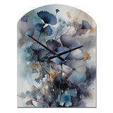 Blue And Flowers Bouquet Interpretation - Asymmetric Metal Wall Clock