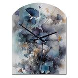Blue And Flowers Bouquet Interpretation - Asymmetric Metal Wall Clock