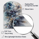 Blue And Flowers Bouquet Interpretation - Asymmetric Metal Wall Clock
