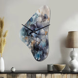 Blue And Flowers Bouquet Interpretation - Asymmetric Metal Wall Clock