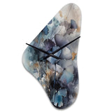 Blue And Flowers Bouquet Interpretation - Asymmetric Metal Wall Clock