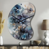 Blue And Flowers Bouquet Interpretation - Asymmetric Metal Wall Clock