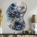 Blue And Flowers Bouquet Interpretation - Asymmetric Metal Wall Clock