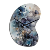 Blue And Flowers Bouquet Interpretation - Asymmetric Metal Wall Clock