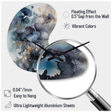 Blue And Flowers Bouquet Interpretation - Asymmetric Metal Wall Clock
