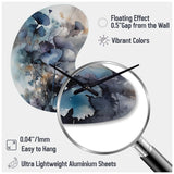 Blue And Flowers Bouquet Interpretation - Asymmetric Metal Wall Clock