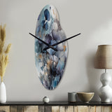 Blue And Flowers Bouquet Interpretation - Asymmetric Metal Wall Clock