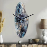 Blue And Flowers Bouquet Interpretation - Asymmetric Metal Wall Clock