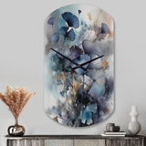 Blue And Flowers Bouquet Interpretation - Asymmetric Metal Wall Clock