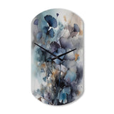 Blue And Flowers Bouquet Interpretation - Asymmetric Metal Wall Clock