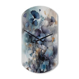 Blue And Flowers Bouquet Interpretation - Asymmetric Metal Wall Clock