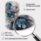 Blue And Flowers Bouquet Interpretation - Asymmetric Metal Wall Clock