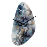 Blue And Flowers Bouquet Interpretation - Asymmetric Metal Wall Clock