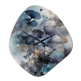 Blue And Flowers Bouquet Interpretation - Asymmetric Metal Wall Clock