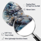 Blue And Flowers Bouquet Interpretation - Asymmetric Metal Wall Clock