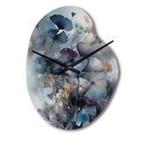 Blue And Flowers Bouquet Interpretation - Asymmetric Metal Wall Clock