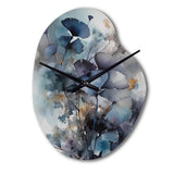 Blue And Flowers Bouquet Interpretation - Asymmetric Metal Wall Clock