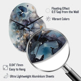 Blue And Flowers Bouquet Interpretation - Asymmetric Metal Wall Clock
