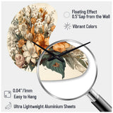 Cream And Orange Flowers Bouquet Interpretation I - Asymmetric Metal Wall Clock