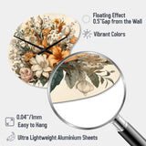Cream And Orange Flowers Bouquet Interpretation I - Asymmetric Metal Wall Clock
