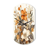 Cream And Orange Flowers Bouquet Interpretation II - Asymmetric Metal Wall Clock