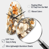 Cream And Orange Flowers Bouquet Interpretation II - Asymmetric Metal Wall Clock