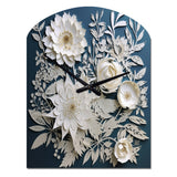 White And Blue Flowers Bouquet Elegance - Asymmetric Metal Wall Clock