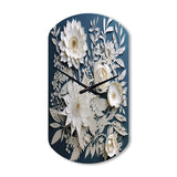 White And Blue Flowers Bouquet Elegance - Asymmetric Metal Wall Clock