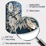 White And Blue Flowers Bouquet Elegance - Asymmetric Metal Wall Clock
