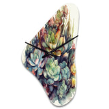 Green Red Cactus Scenery III - Asymmetric Metal Wall Clock
